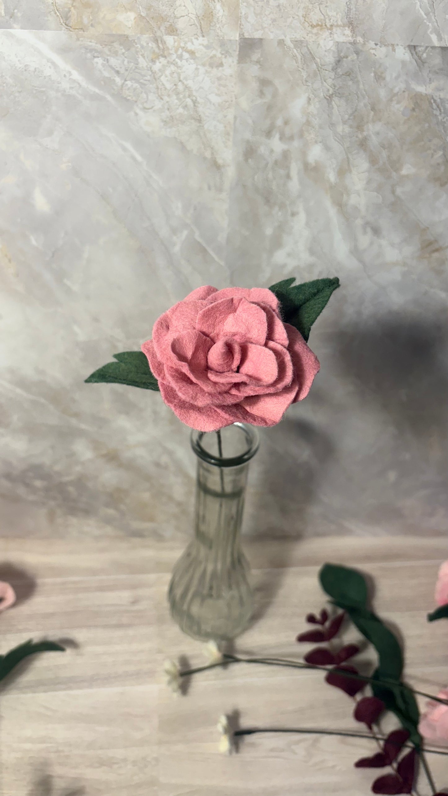 Handmade Felt Rose Stem