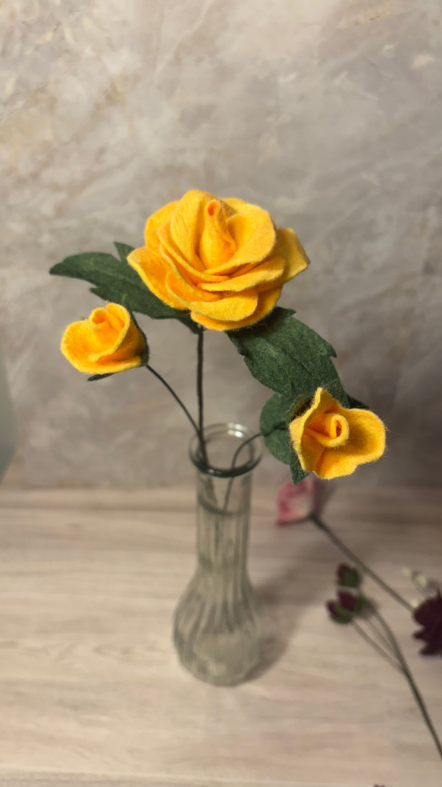 Handmade Felt Rose Stem