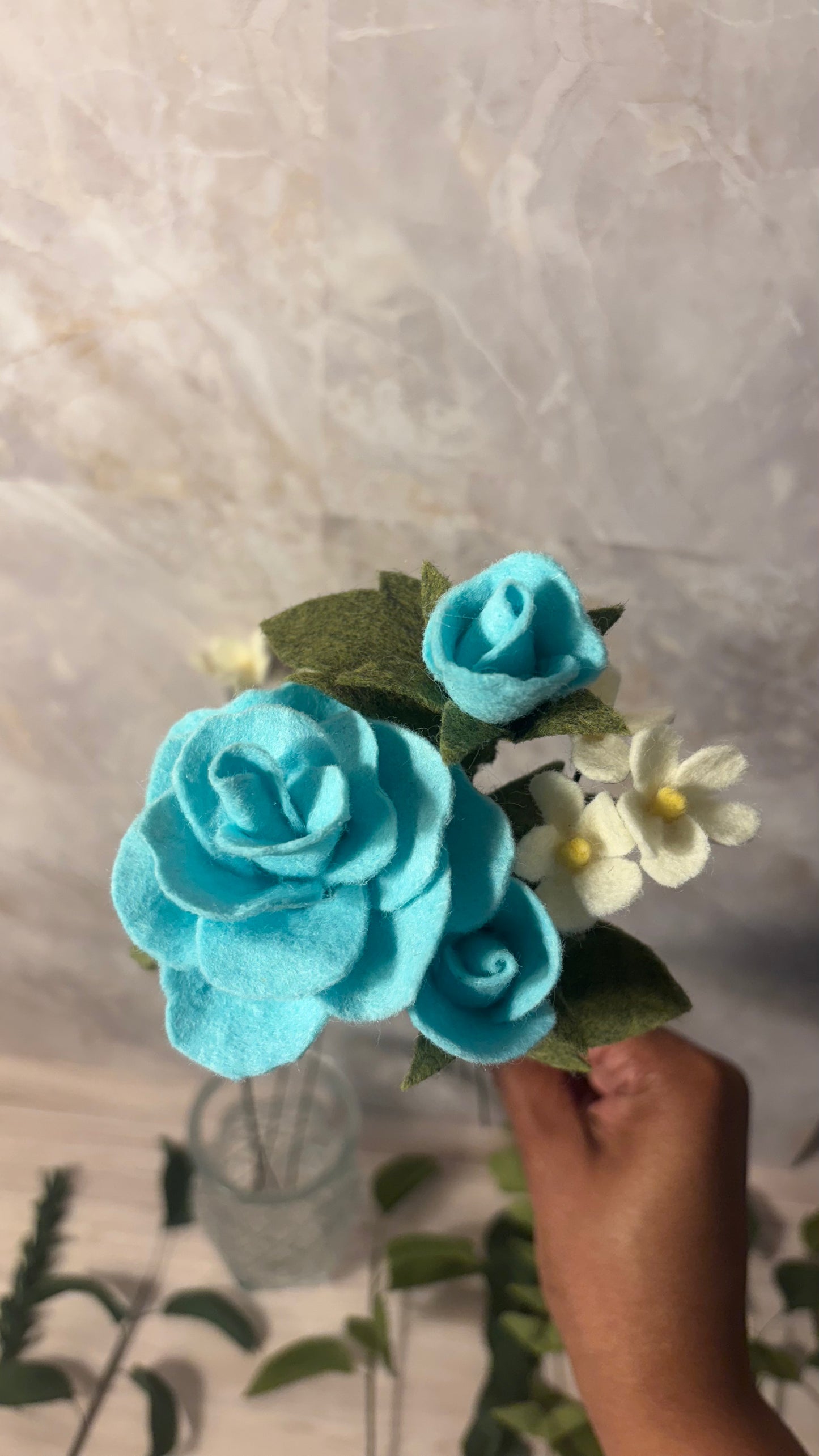 Handmade Felt Rose Stem