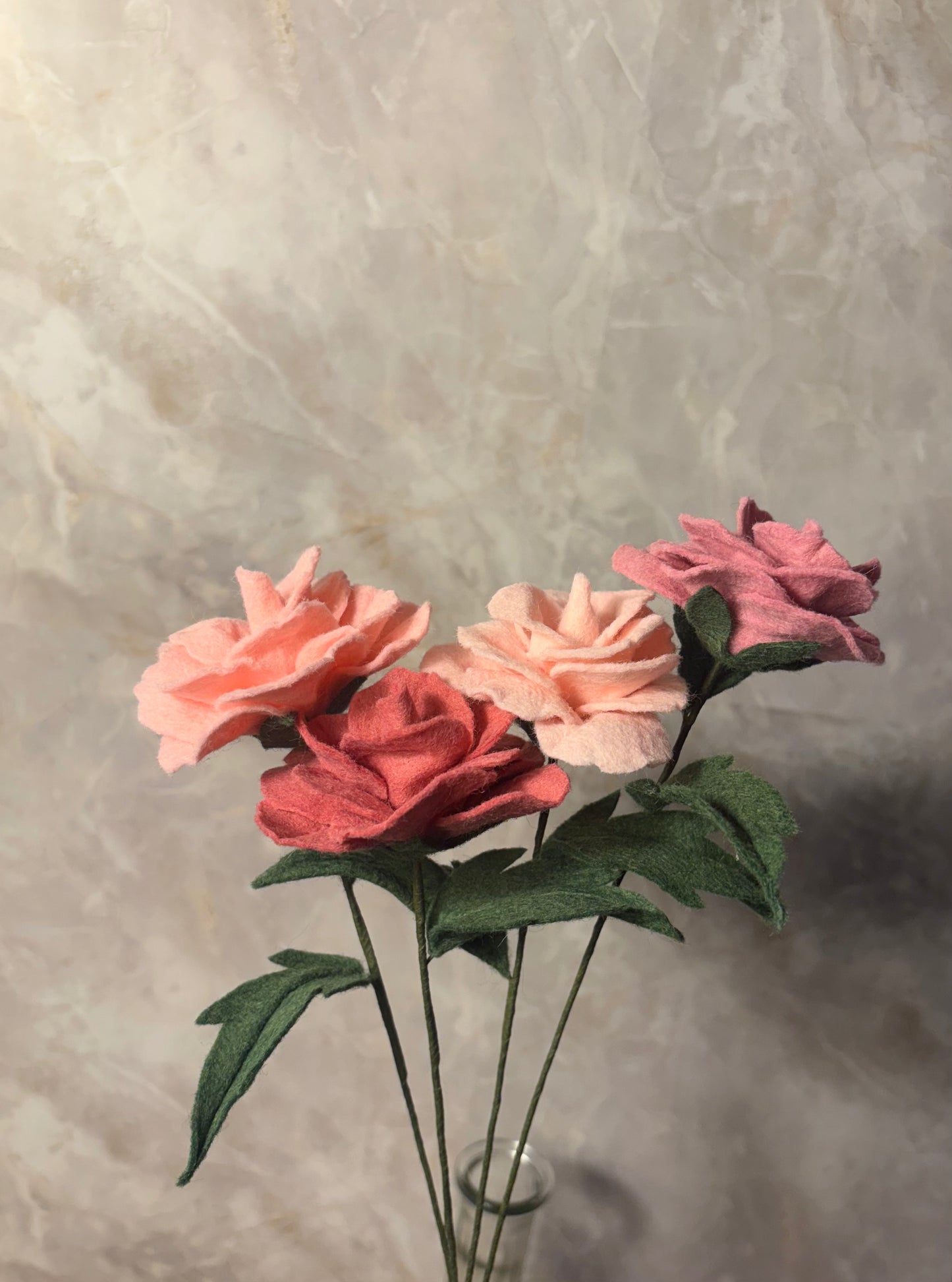 Handmade Felt Rose Stem