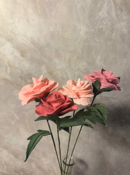 Handmade Felt Rose Stem